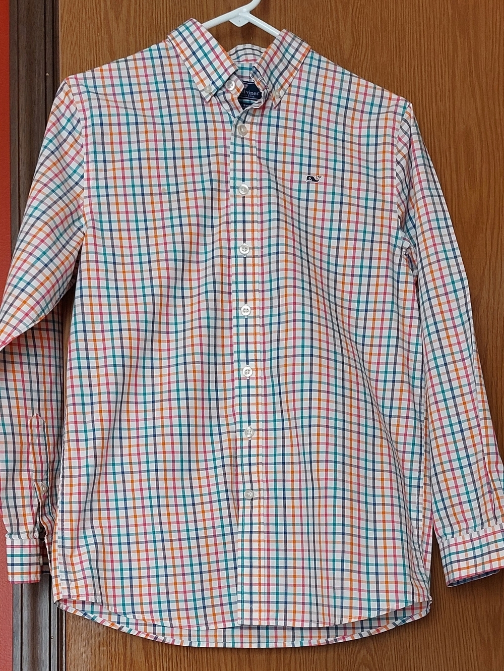 Vineyard Vines Boys Plaid Button-Down Shirt in White, Blue, Red, Green